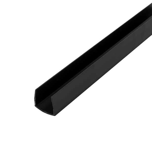 Outwater 5/8 in. D x 5/8 in. W x 48 in. L Black Styrene Plastic U-Channel Moulding Fits 5/8 in. Board, (3-Pack)