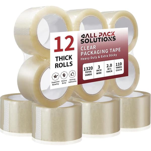 3 in. x 110 yds. Clear Heavy Duty Shipping Packaging Tape with 3 in. Core (12-Pack)