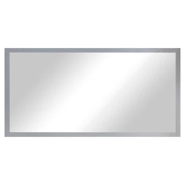 2 in Grey Frame (30 in. W x 73 in. H) Oak Hardwood Rectangle Wall Mirror