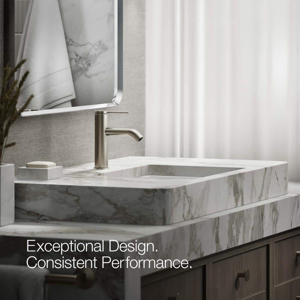 Components Brushed Nickel Single-Handle Low-Arc Bathroom Faucet