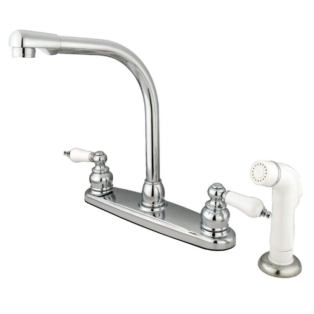 Kingston Brass Victorian 2-Handle Deck Mount Centerset Kitchen Faucets ...