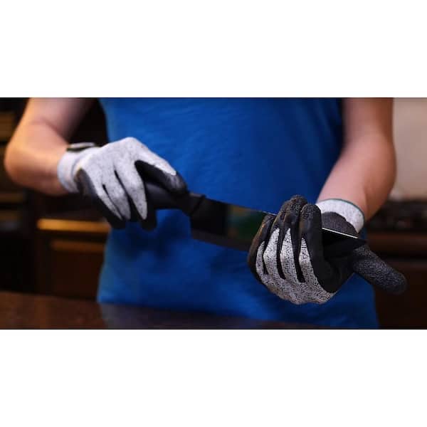 G & F Products CutShield Medium Grey Grip Cut Slash Puncture Resistant  Gloves 22600M - The Home Depot