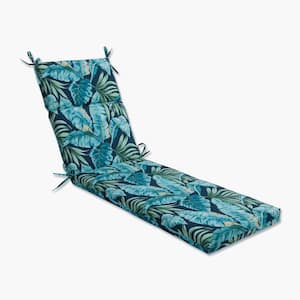 Floral 21 x 28.5 Outdoor Chaise Lounge Cushion in Blue/Green Tortola