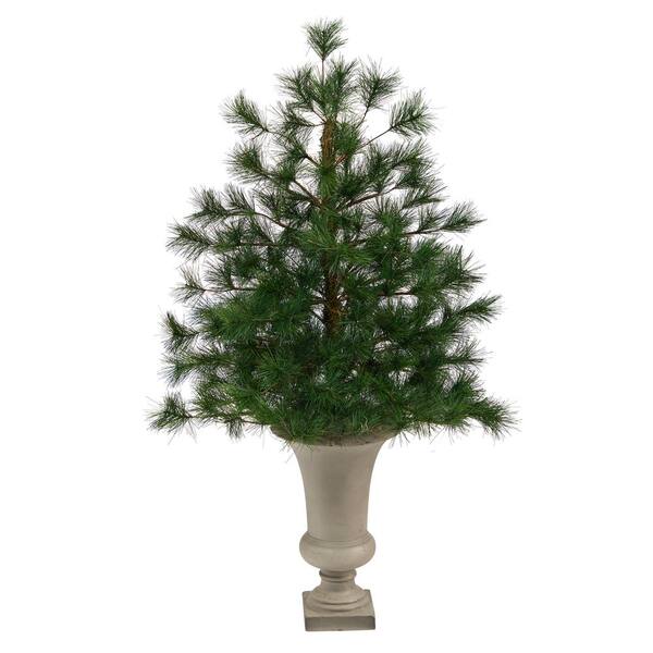 Nearly Natural 3.5 ft. Yukon Mixed Pine Artificial Christmas Tree with 213 Bendable Branches in Sand Colored Urn