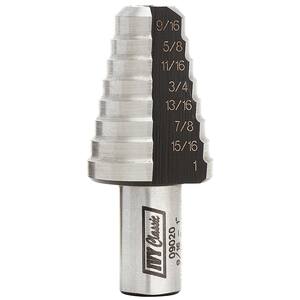 8-Hole Enlarging Step Drill Bit, 9/16-1 in., 1/16 in. Increments, M2 High-Speed Steel