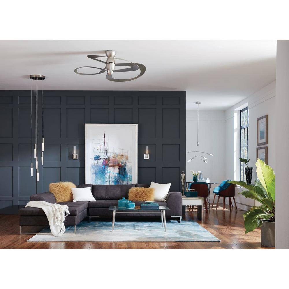 Kylo 6-Light Brushed Nickel LED Chandelier with Frosted Acrylic Shades
