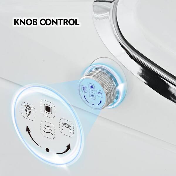 Abruzzo Elongated Smart Bidet Toilet in White with Heated Seat, Remote Control, and Dryer