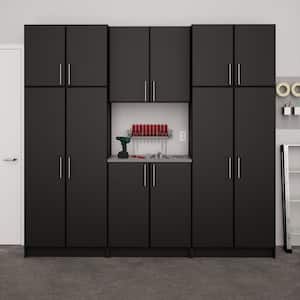 Elite 96 in. W x 89 in. H x 16 in. D Home Storage Cabinet Set - Black - 6 Piece