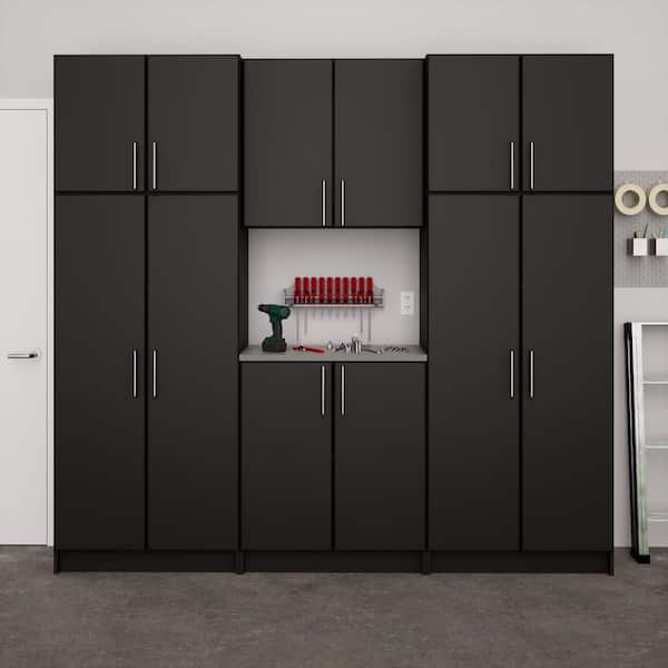 Prepac Elite 96 in. W x 89 in. H x 16 in. D Home Storage Cabinet Set - Black - 6 Piece