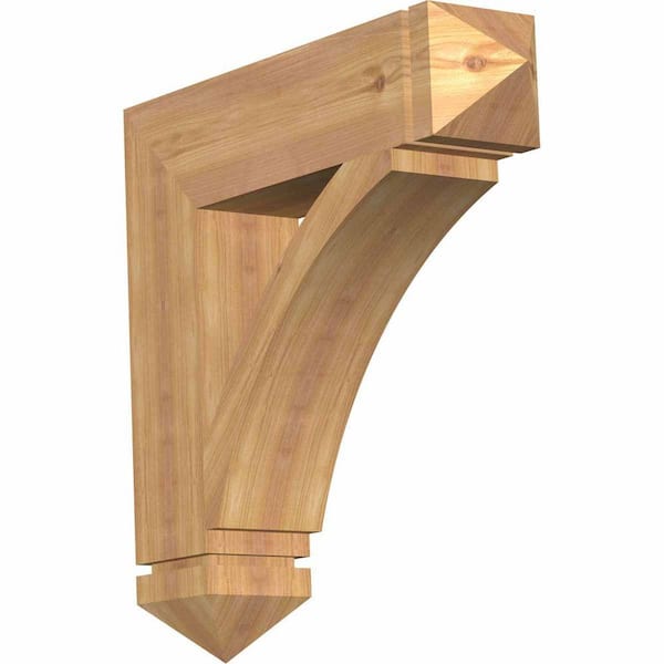 Ekena Millwork 5.5 in. x 26 in. x 26 in. Western Red Cedar Thorton Arts and Crafts Smooth Bracket