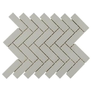 Restore Matte Natural Gray Herringbone 9 in. x 12 in. x 6mm Glazed Ceramic Mosaic Tile (0.60 sq. ft.)