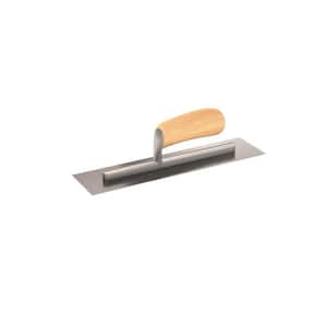 TYTAN Flexible Finishing Stainless Steel Trowel 14 inch WOODEN HANDLE