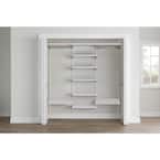 Genevieve 6 ft. White Adjustable Closet Organizer Double Long Hanging Rods with Shoe Rack and 6 Shelves