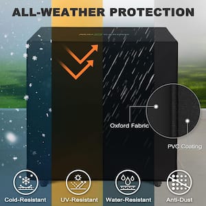 28 in. Square Metal Outdoor Propane Fire Pit Table with PVC Cover and Lava Rocks, 50,000 BTU, Black