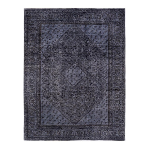 Solo Rugs Vibrance One-of-a-Kind Contemporary Gray 9 ft. 1 in. x 11 ft. 10 in. Overdyed Area Rug