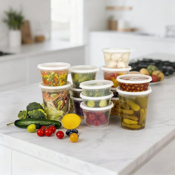 40-Pack 32 oz. Multi-Purpose Leak-Proof BPA-Free Airtight Plastic Food Storage Containers with Lids