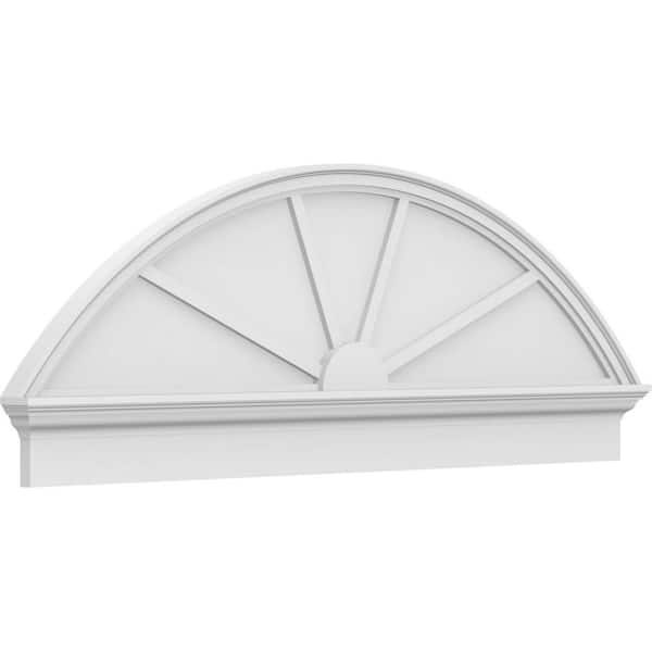 2-3/4 in. x 62 in. x 22-3/8 in. Segment Arch 4-Spoke Architectural Grade PVC Combination Pediment Moulding
