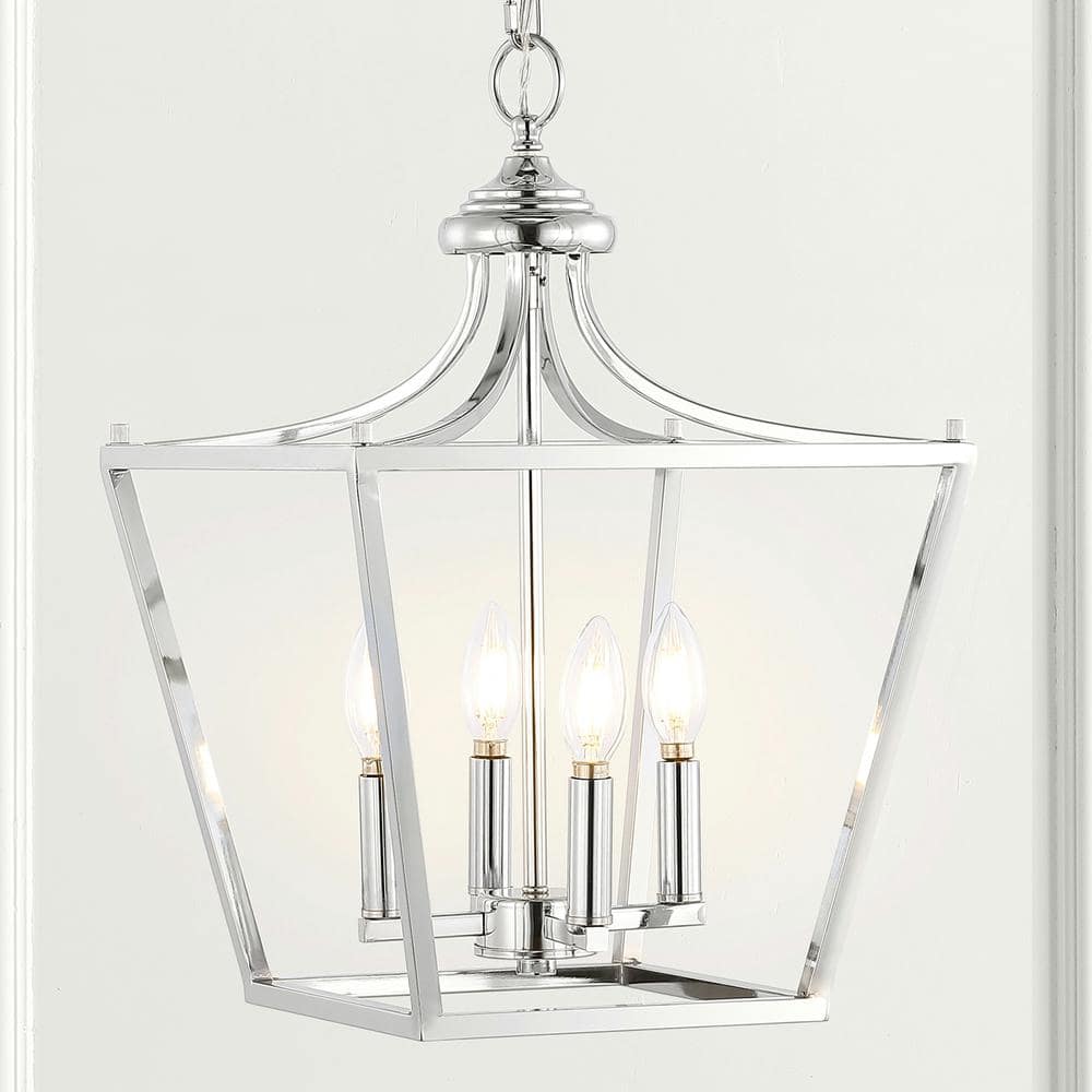 JONATHAN Y Camden 13 in. 4Light Chrome Iron Classic Midcentury