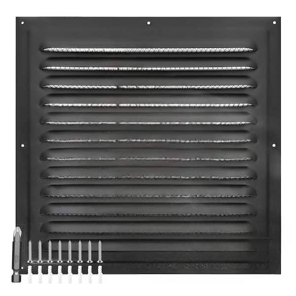 12x12 Inch Square Black Aluminum Gable Vent with Screened Metal Shed Vents for Lofts Garages Outdoor House Ceiling