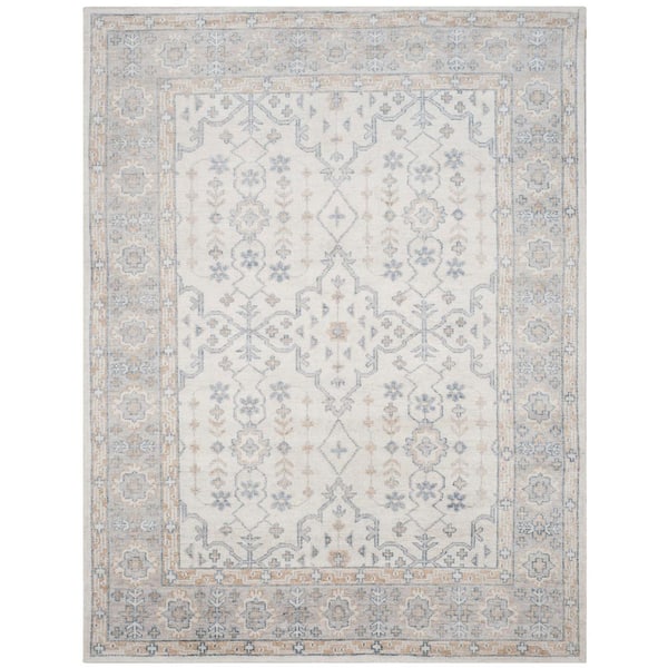 Maharaja 9 ft. x 12 ft. Ivory/Blue Oriental Area Rug