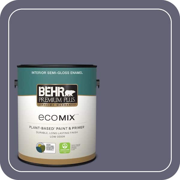 1 gal. #620F-6 Purple Orchid Semi-Gloss Enamel EcoMix Plant-Based Interior Paint & Primer