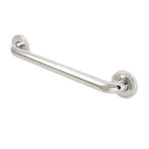 Roped 16 in. x 1-1/4 in. Grab Bar in Polished Nickel