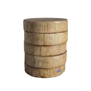 Lois 17 in. H Terrafab Tree Stump Look Accent End Table