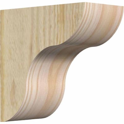 8W x 10D x 22H Carmel Rough Sawn Corbel w/Backplate, Douglas Fir