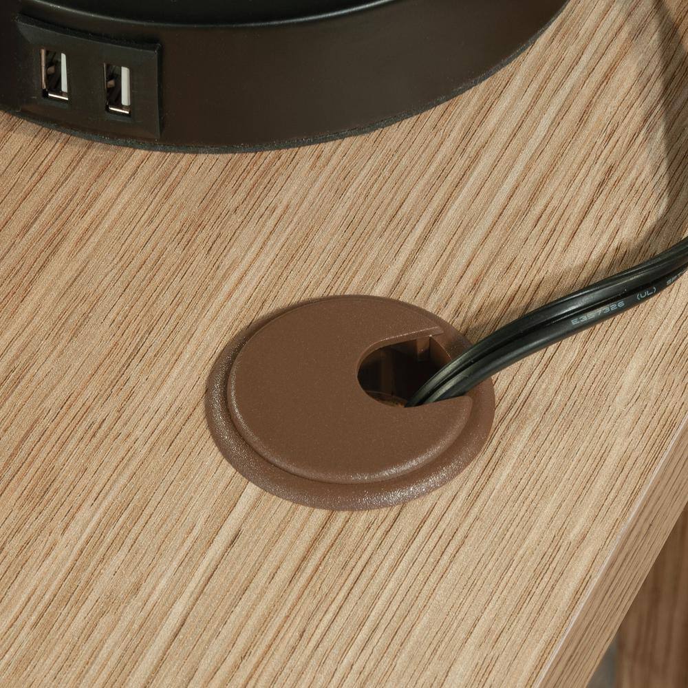 Timber Oak L-Shaped Computer Desk with Drawer and Filing Cabinet