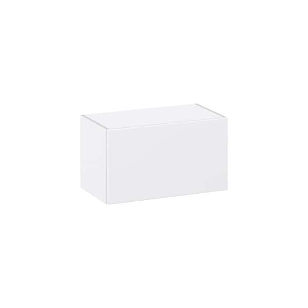 J COLLECTION Timberline 27 in. W x 14 in. D x 15 in. H Assembled Slab Wall Bridge Kitchen Cabinet in Bright White with Lift Up Door