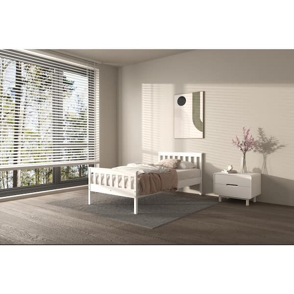 Dwell Home Inc White Pine Shaker Frame Twin Platform Bed BS-SHK-TW
