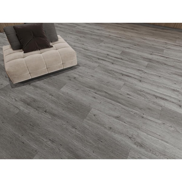 Everlux Premium Camila Rustic Gray 20 MIL x 9" W x 60" L Waterproof Click Lock Luxury Vinyl Flooring (15 sq. ft./Case)