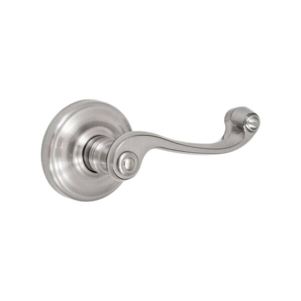 Fusion Solid Brass Brushed Nickel Ornate Right-Handed Dummy Lever with Ketme Rose