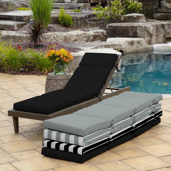 ARDEN 21 in. x 72 in. Outdoor Chaise Lounge Cushion in Black ARDEN 21 in. x 72 in. Outdoor Chaise Lounge Cushion in Black
