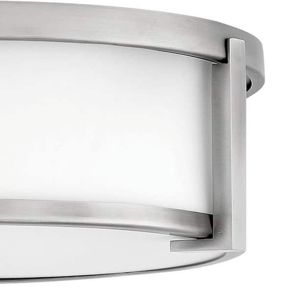 HINKLEY - Lowell 13.25 in. 2-Light Antique Nickel Flush Mount