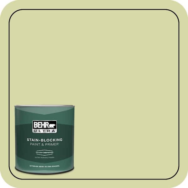 BEHR ULTRA 1 qt. #410C-3 Celery Sprig Extra Durable Semi-Gloss Enamel Interior Paint & Primer
