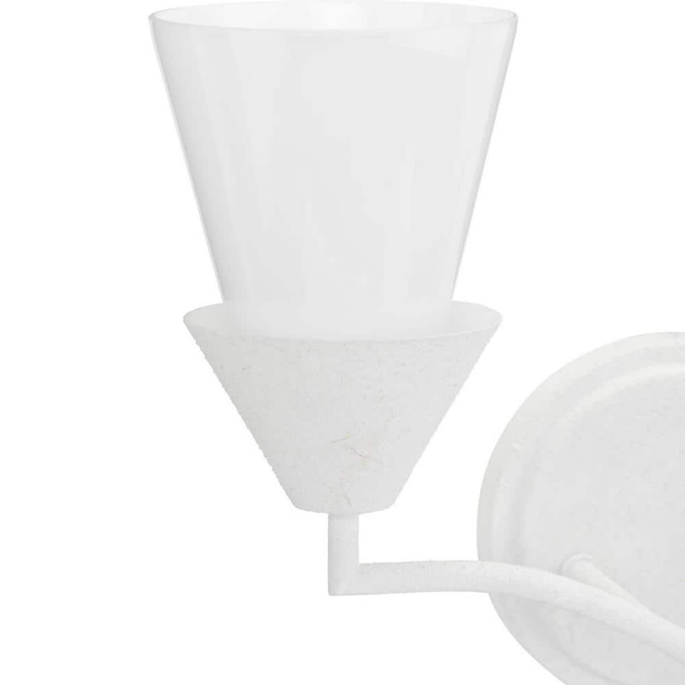 Pinellas White Plaster Dual Conical 2-Light Vanity Fixture