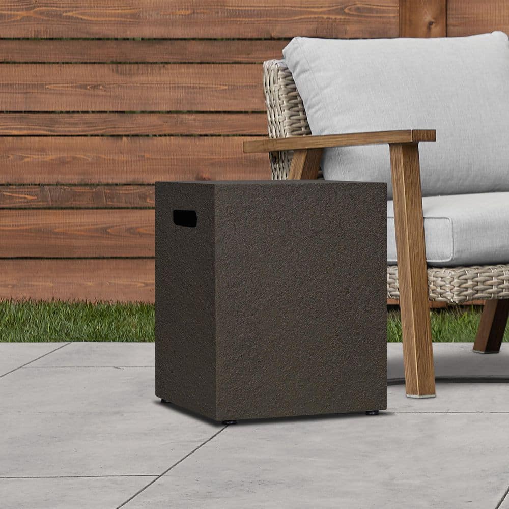 Baltic Kodiak Brown Steel Propane Tank Cover Side Table