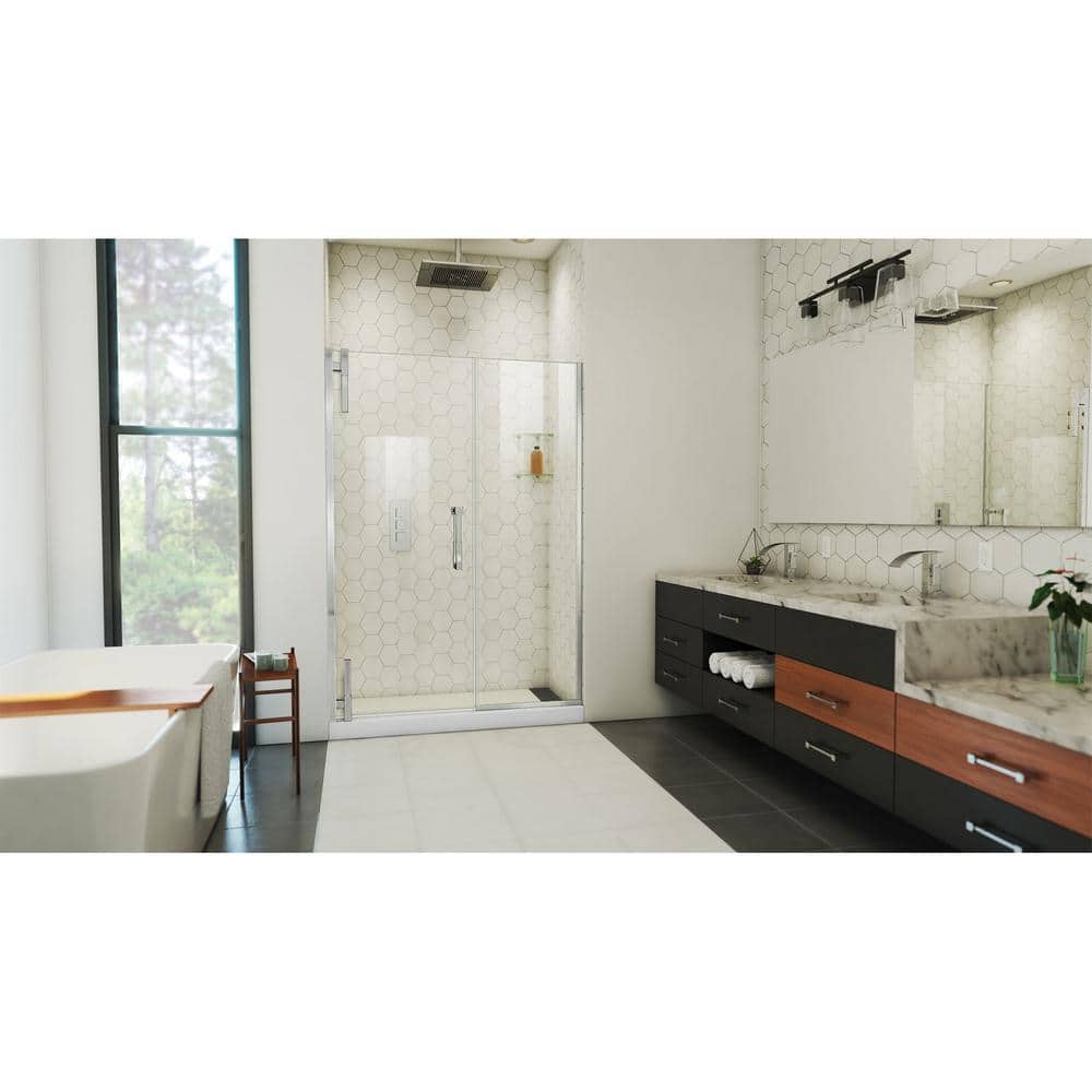 Ascend 50-51" Chrome Frameless Pivot Shower Door