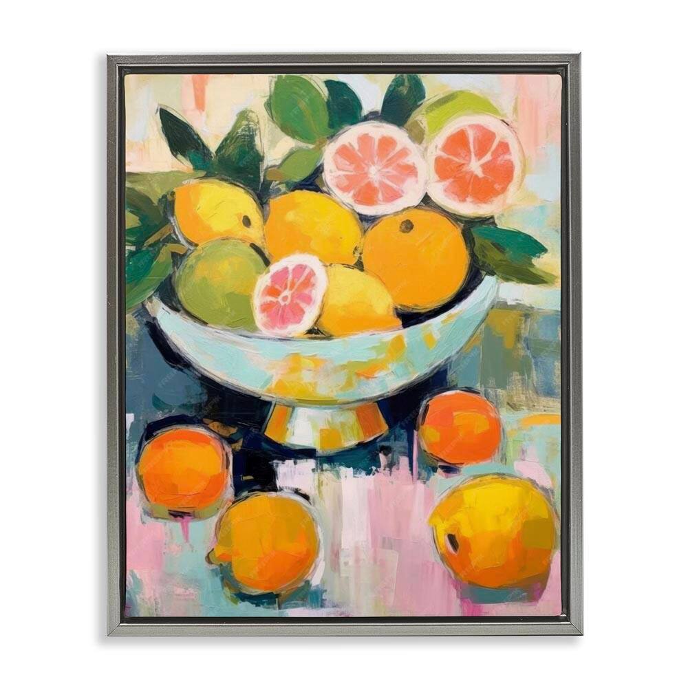Abstract Citrus Still Life by LSR Design Studio Gray Floater Frame Food Graphic Art Print 31 in. x 25 in. price history on PriceWatchPro
