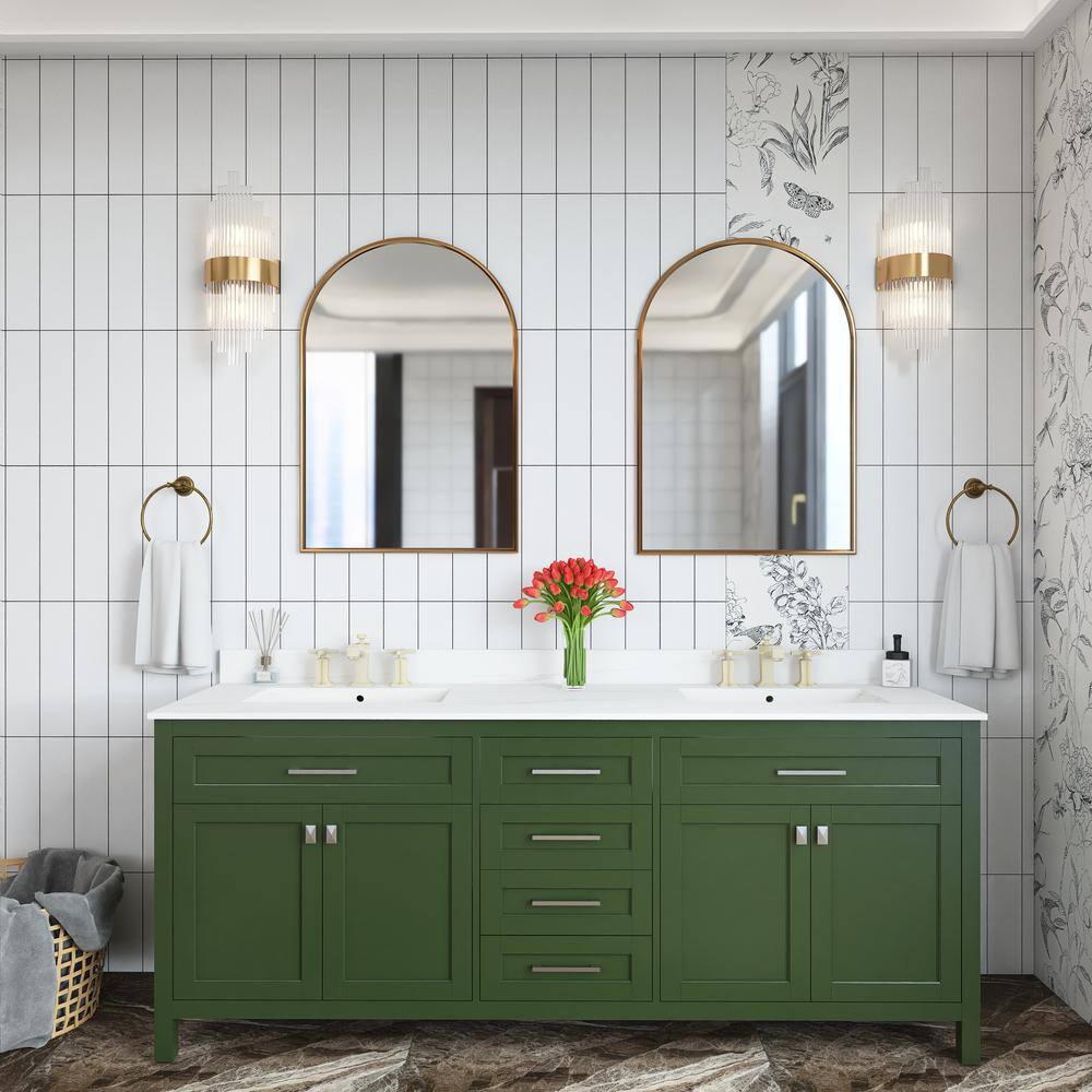 72 in. W x 22 in. D x 34 in. H Double Sink Freestanding Bath Vanity in Vene
