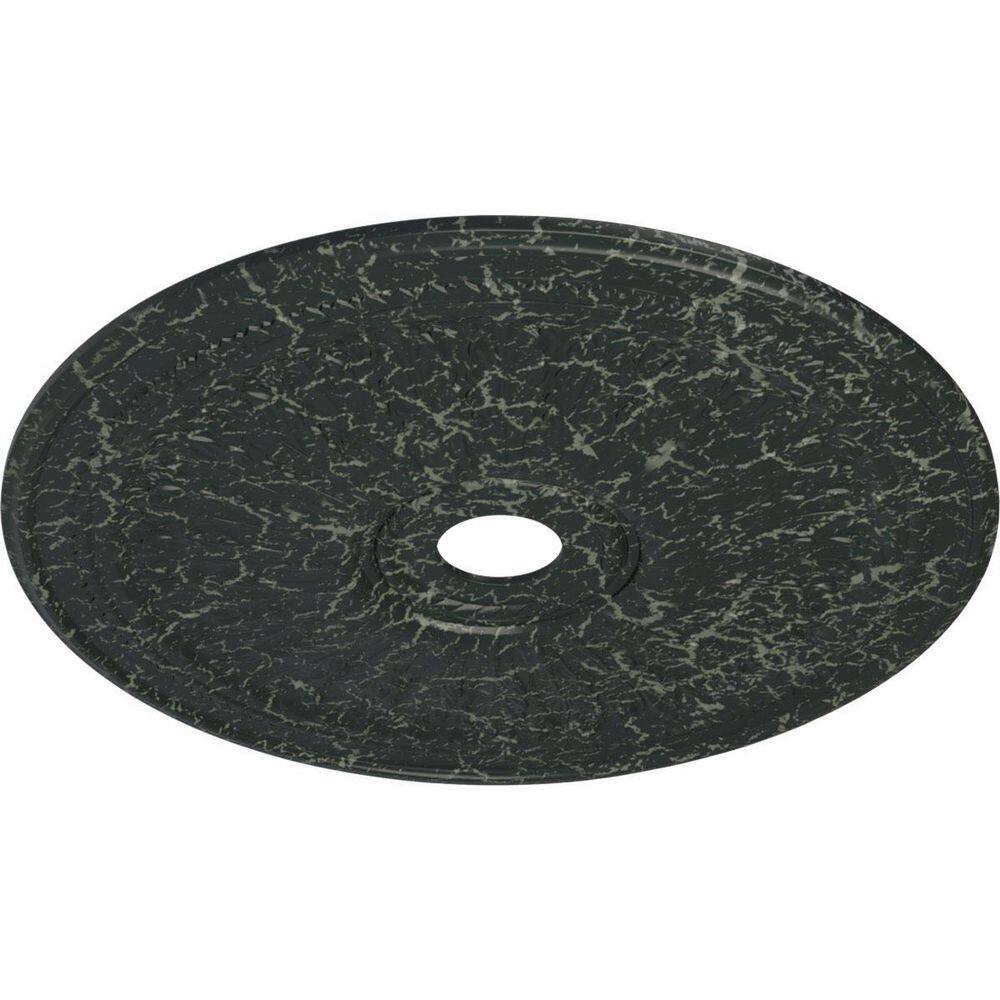 Hand-Painted Beige Oakleaf Ceiling Medallion, 29.13 inches