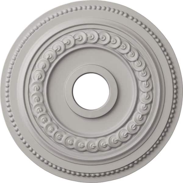 Ekena Millwork 7/8 in. x 18 in. x 18 in. Polyurethane Oldham Ceiling Medallion, Ultra Pure White