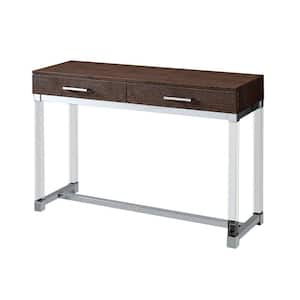 Paules 43 in. Brown Rectangle Wood Console Table with 2-Drawer