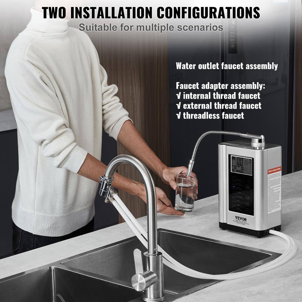 Silver Alkaline Water Ionizer Machine with LCD Display