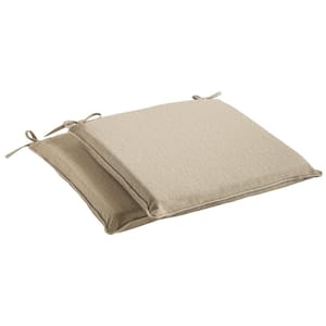 Sunbrella Canvas Fawn Square Indoor/Outdoor Corded Chair Pads (2-Pack)