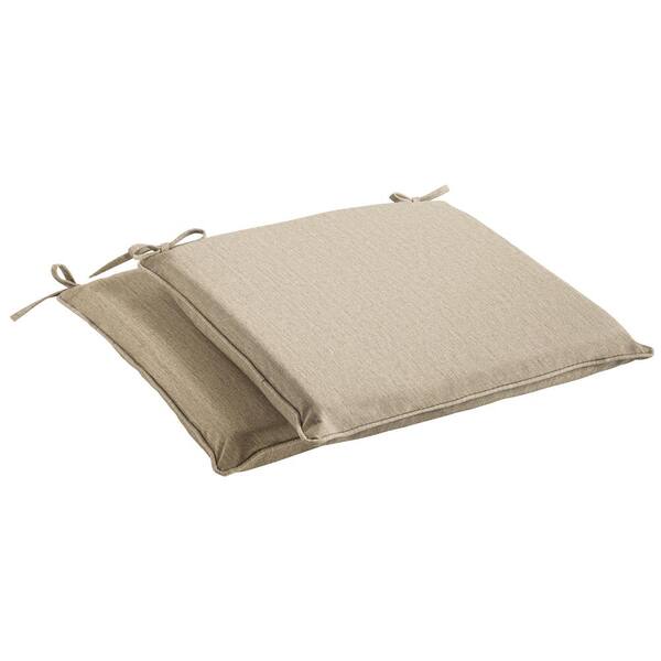 SORRA HOME Sunbrella Canvas Fawn Square Indoor/Outdoor Corded Chair Pads (2-Pack)