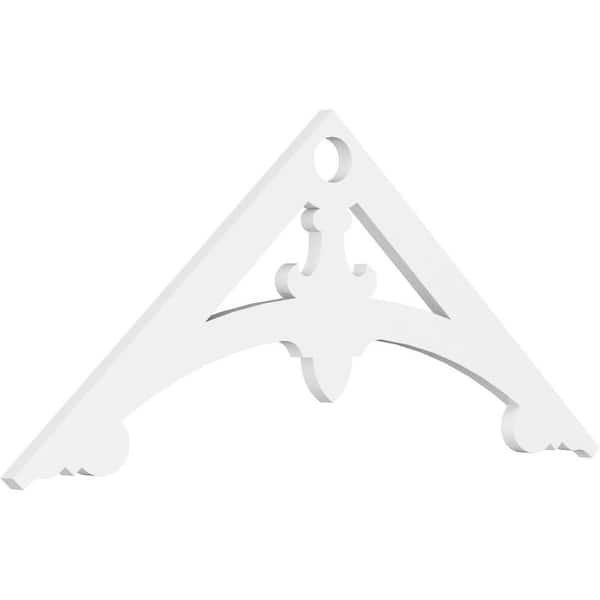Ekena Millwork 1 in. x 48 in. x 20 in. (10/12) Pitch Sellek Gable Pediment Architectural Grade PVC Moulding