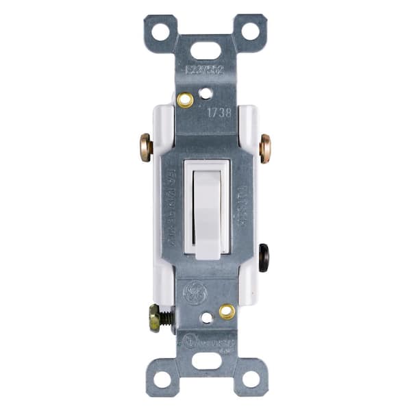 GE 15 Amp 120-Volt 3-Way Household Toggle Switch - White