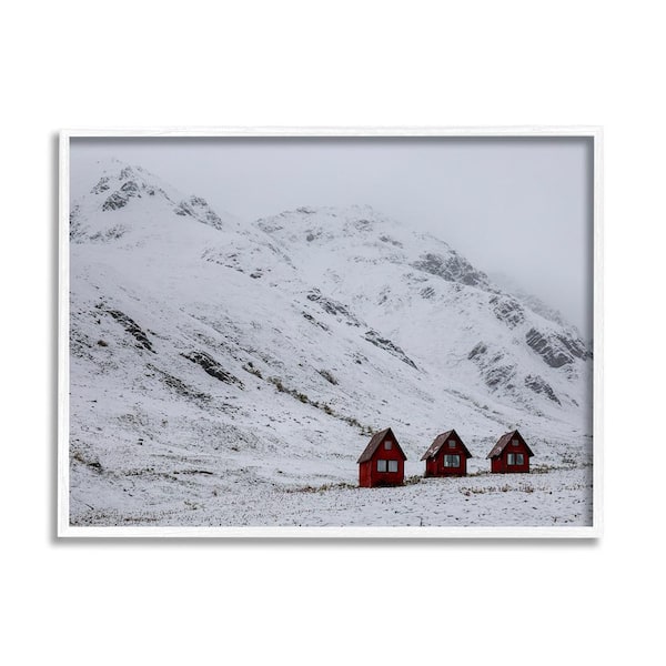 Stupell Industries Snowy Mountain Pass by Daniel Sproul 1-Piece Framed Graphic Print Nature Poster Art Print 20 in. x 16 in.